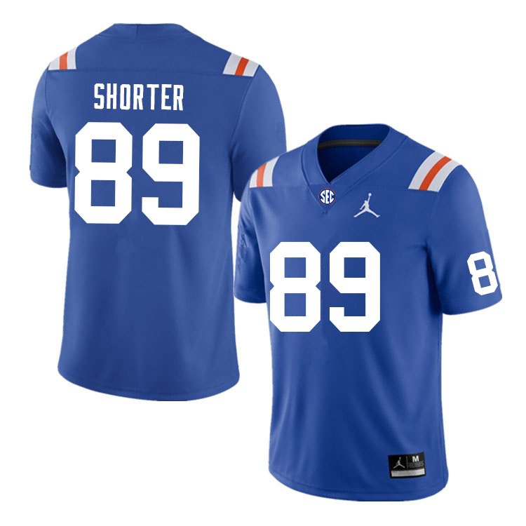 Men's NCAA Florida Gators Justin Shorter #89 Stitched Authentic Nike Blue Throwback College Football Jersey QJD6665NN